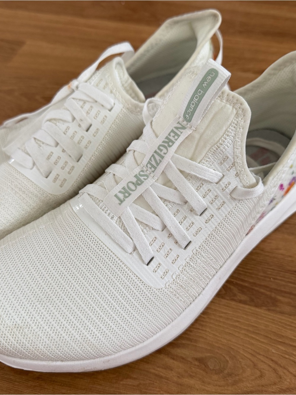 New Balance Women's White Knit Athletic Sneakers